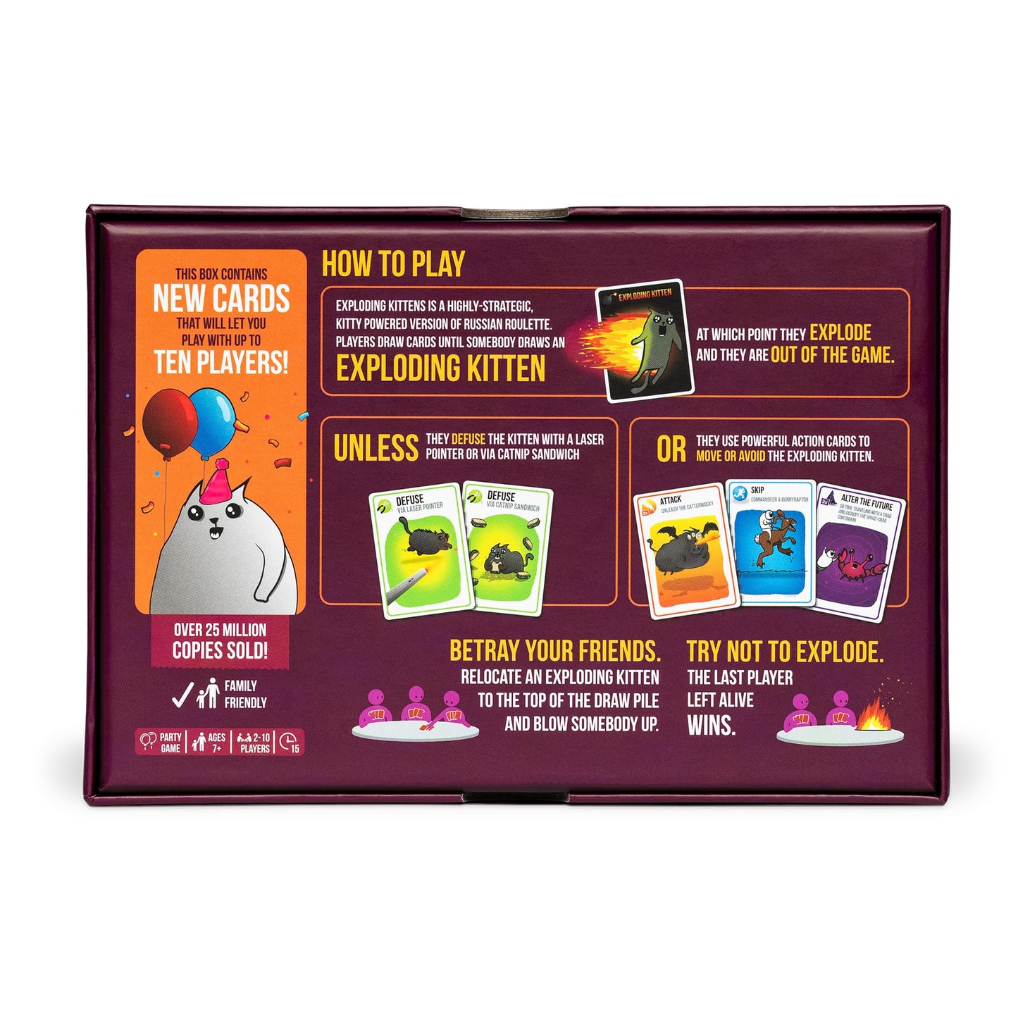 Exploding Kittens Party Box Card Game for Up to 10 Players