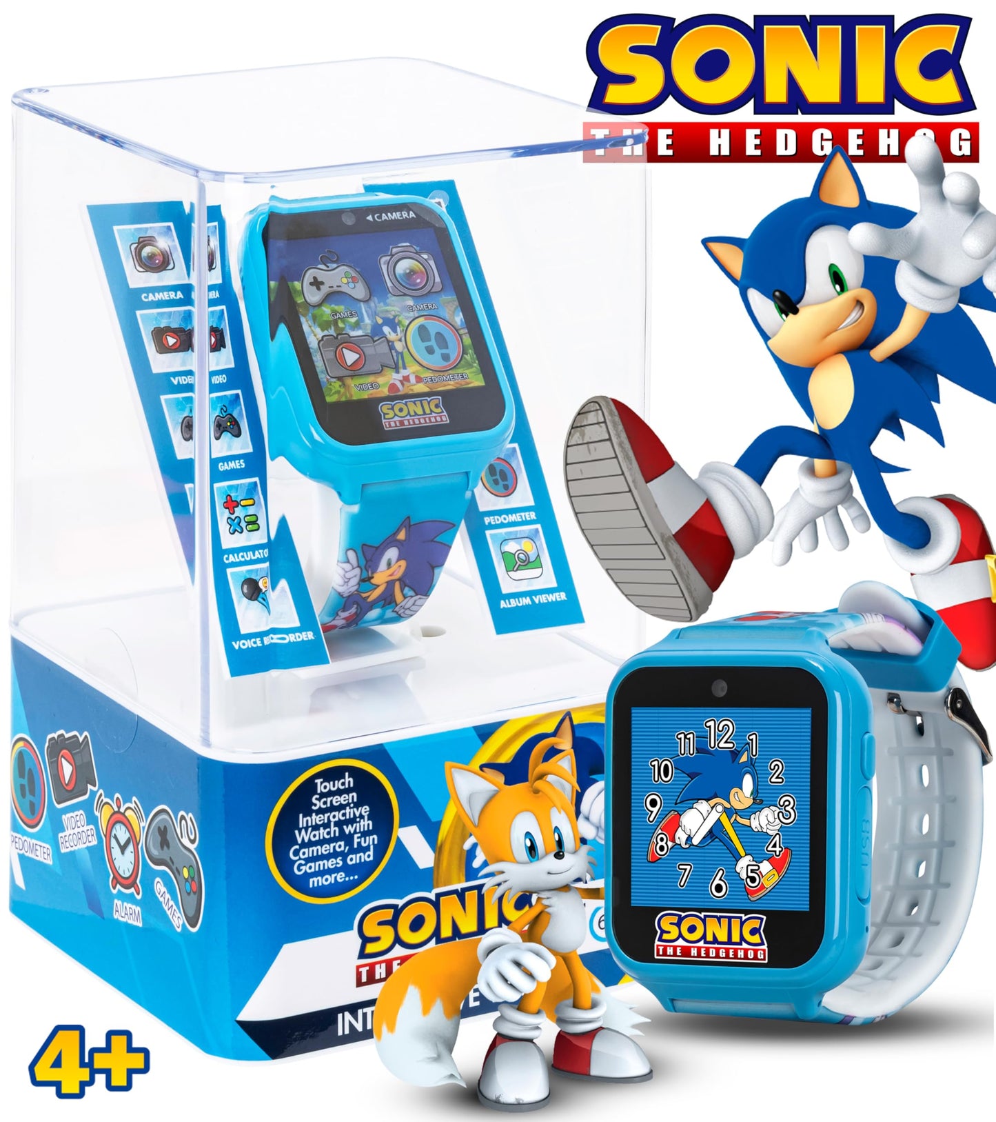 Accutime Sonic The Hedgehog Digital Smartwatch for Kids, Blue