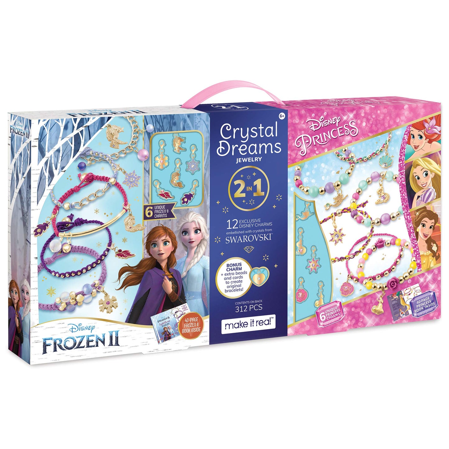Make It Real Disney Crystal Dreams Mega Set 2 in 1 Princess + Frozen DIY Bead Bracelet Kit