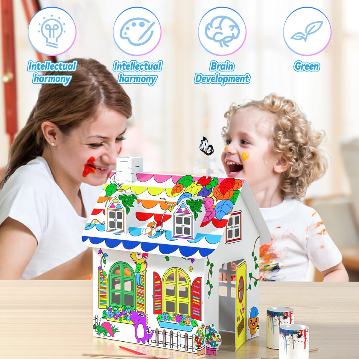 TENGZHEN DIY Cardboard Playhouse for Kids with Submarine Design