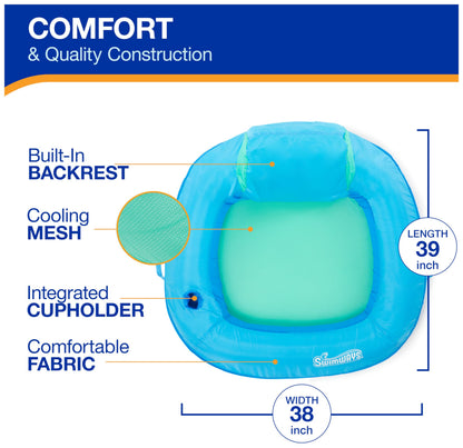SwimWays Spring Float Premium SunSeat Pool Lounge Chair
