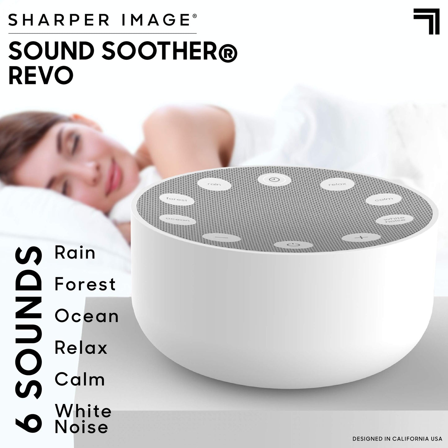 Sharper Image White Noise Sound Machine for Sleep and Relaxation