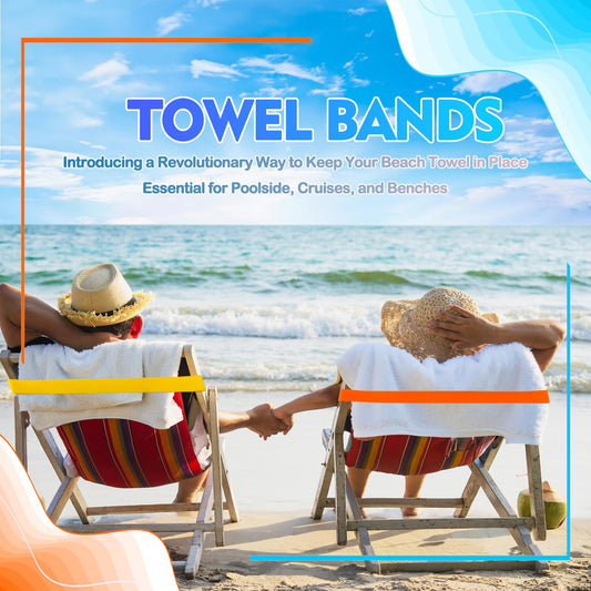 Tailoreadily 6 Pack Multicolor Towel Bands for Beach and Pool