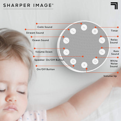 Sharper Image White Noise Sound Machine for Sleep and Relaxation