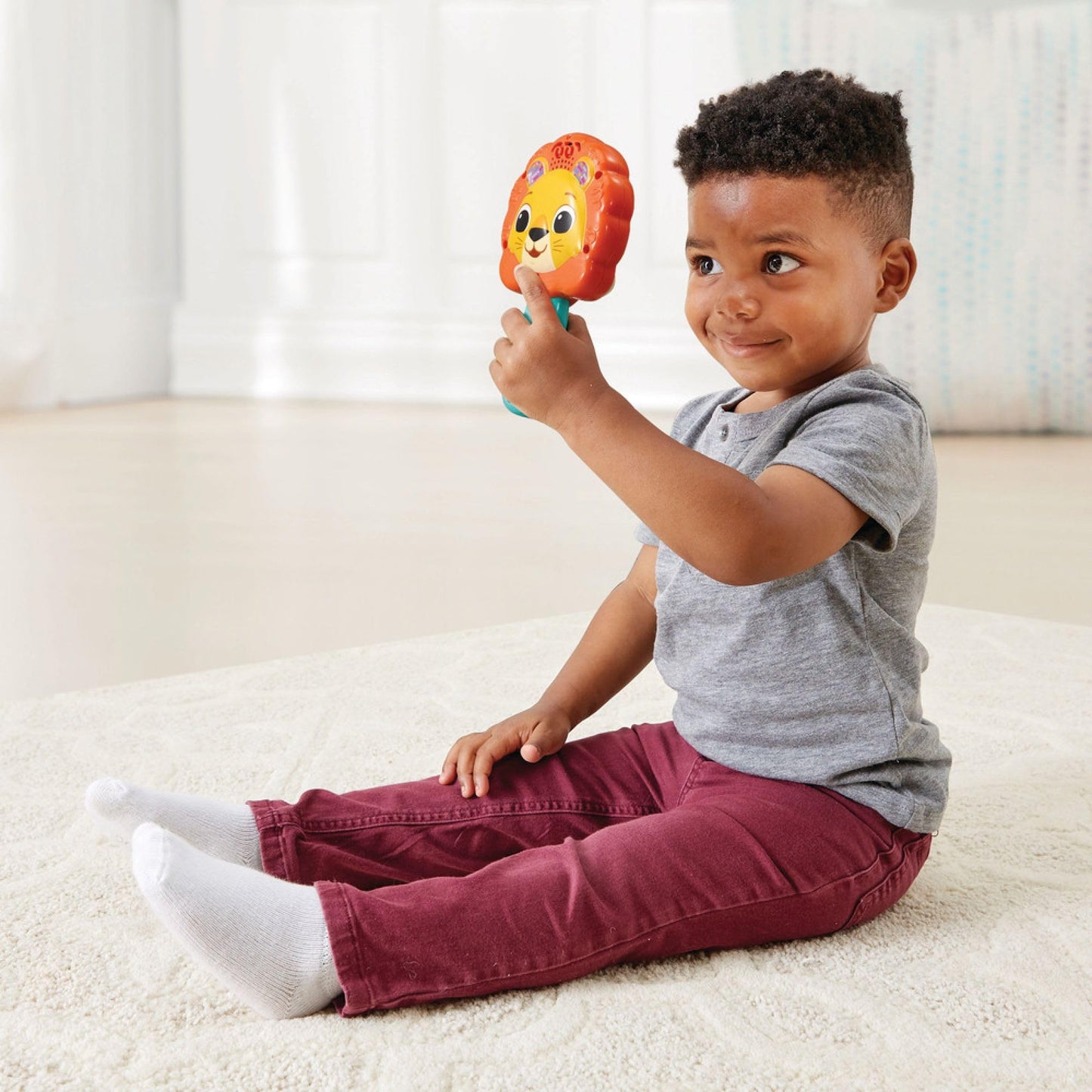 VTech Lumi Lion Mirror Rattle Interactive Musical Baby Toy