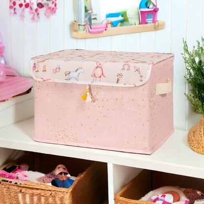 Pazar Kapısı Foldable Storage Bin Cube Organizer with Lid, Pink