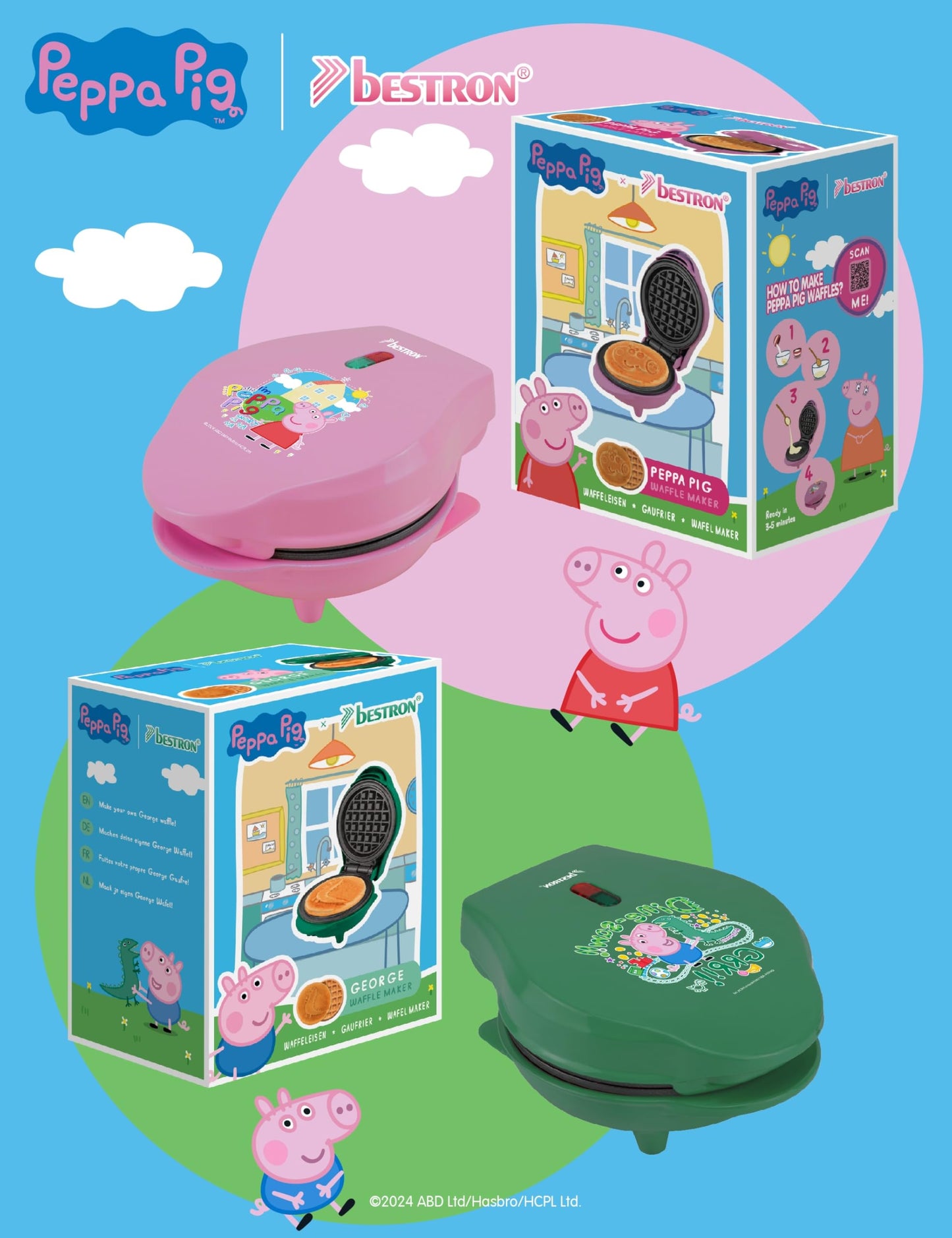 Bestron Peppa Pig Waffle Maker for Kids