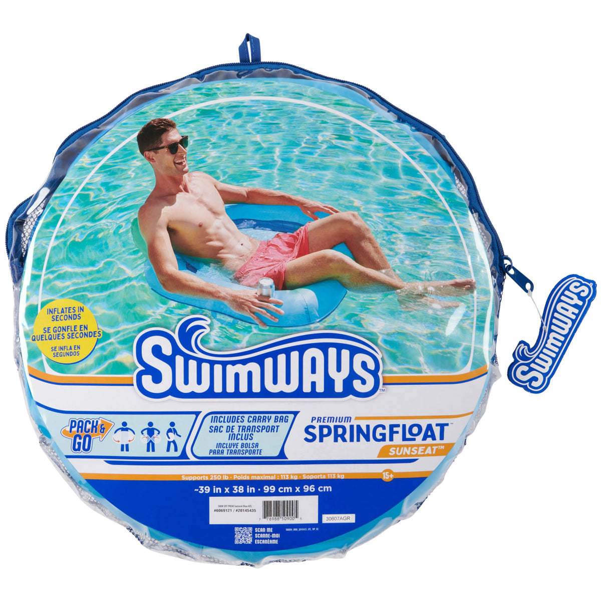 SwimWays Spring Float Premium SunSeat Pool Lounge Chair