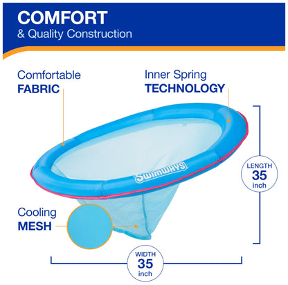 SwimWays Spring Float Papasan Pool Lounger - Inflatable and Comfortable