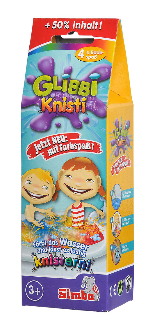 Simba Glibbi Knisti 4-Pack Bath Toys with colorful bath powder