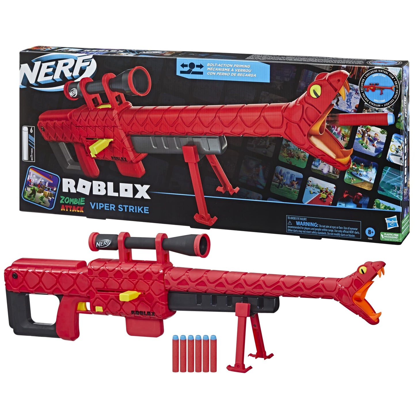 NERF Roblox Zombie Attack Viper Strike Sniper-Inspired Blaster