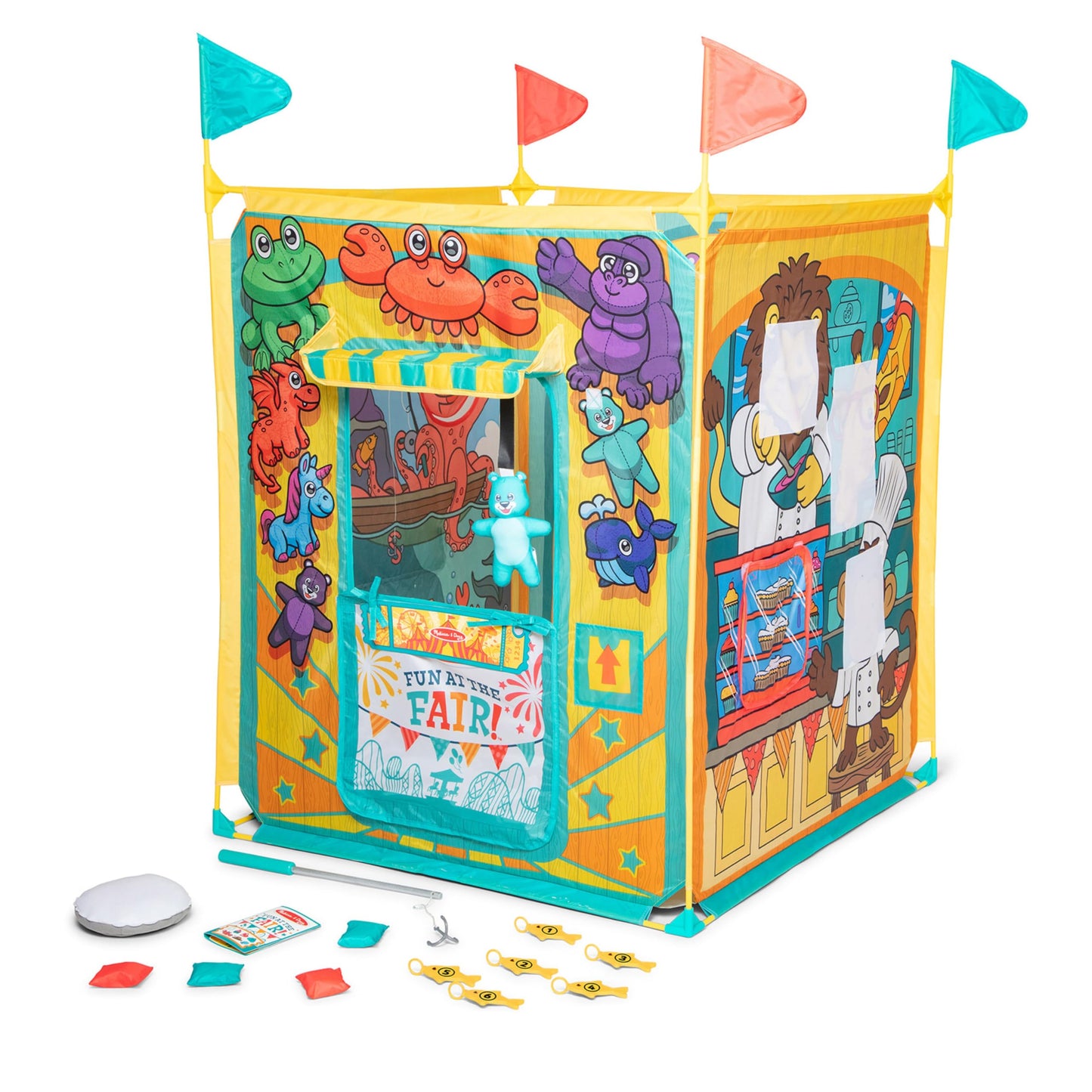 Melissa & Doug Fun at The Fair! Game Center Play Tent with colorful fair-themed activities