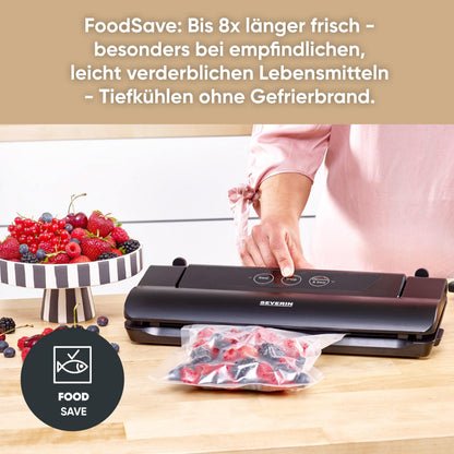 SEVERIN FS 3610 Vacuum Sealer with 10 Bags, Fully Automatic