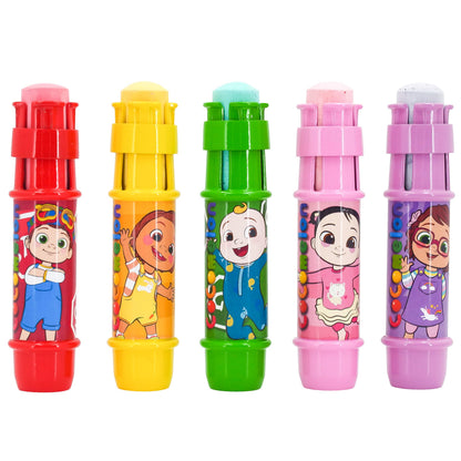 CoComelon Jumbo Chalk Holders with 5 chalks and character holders in bright colors