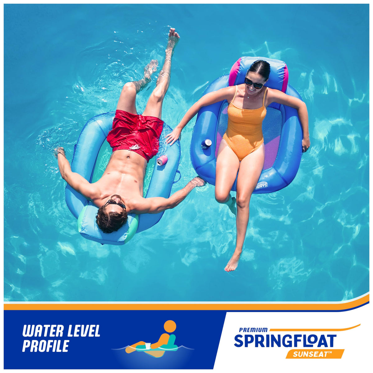 SwimWays Spring Float Premium SunSeat Pool Lounge Chair
