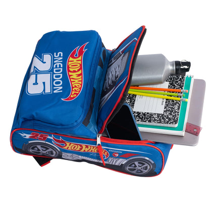 AI ACCESSORY INNOVATIONS Hot Wheels Blue Sneddon #25 Twinduction Race Car 14" Mini Backpack