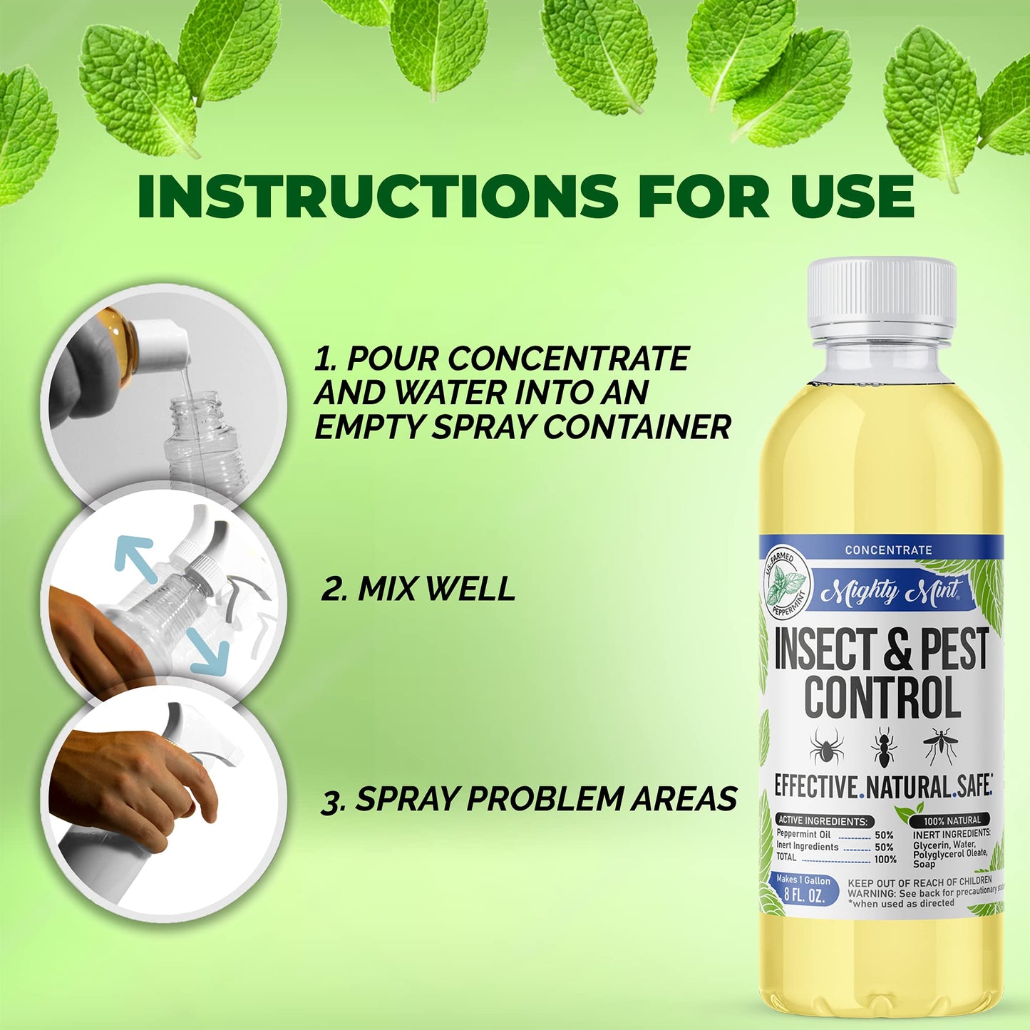 Mighty Mint 8 oz Peppermint Insect and Pest Control Concentrate