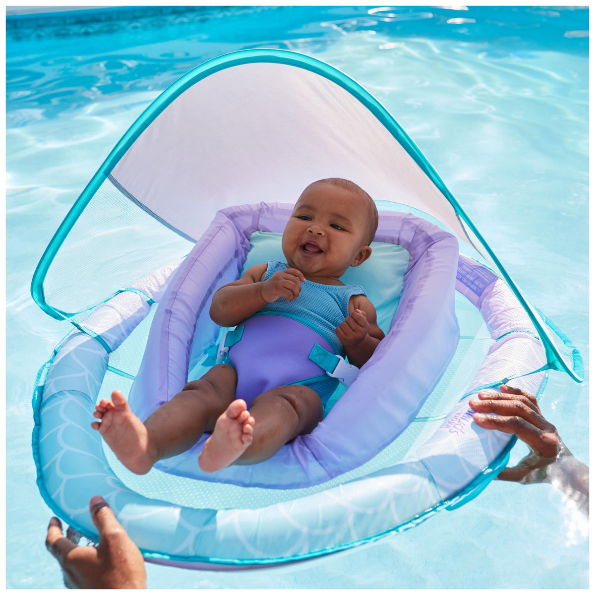 SwimWays Inflatable Infant Mermaid Spring Float with Sun Canopy