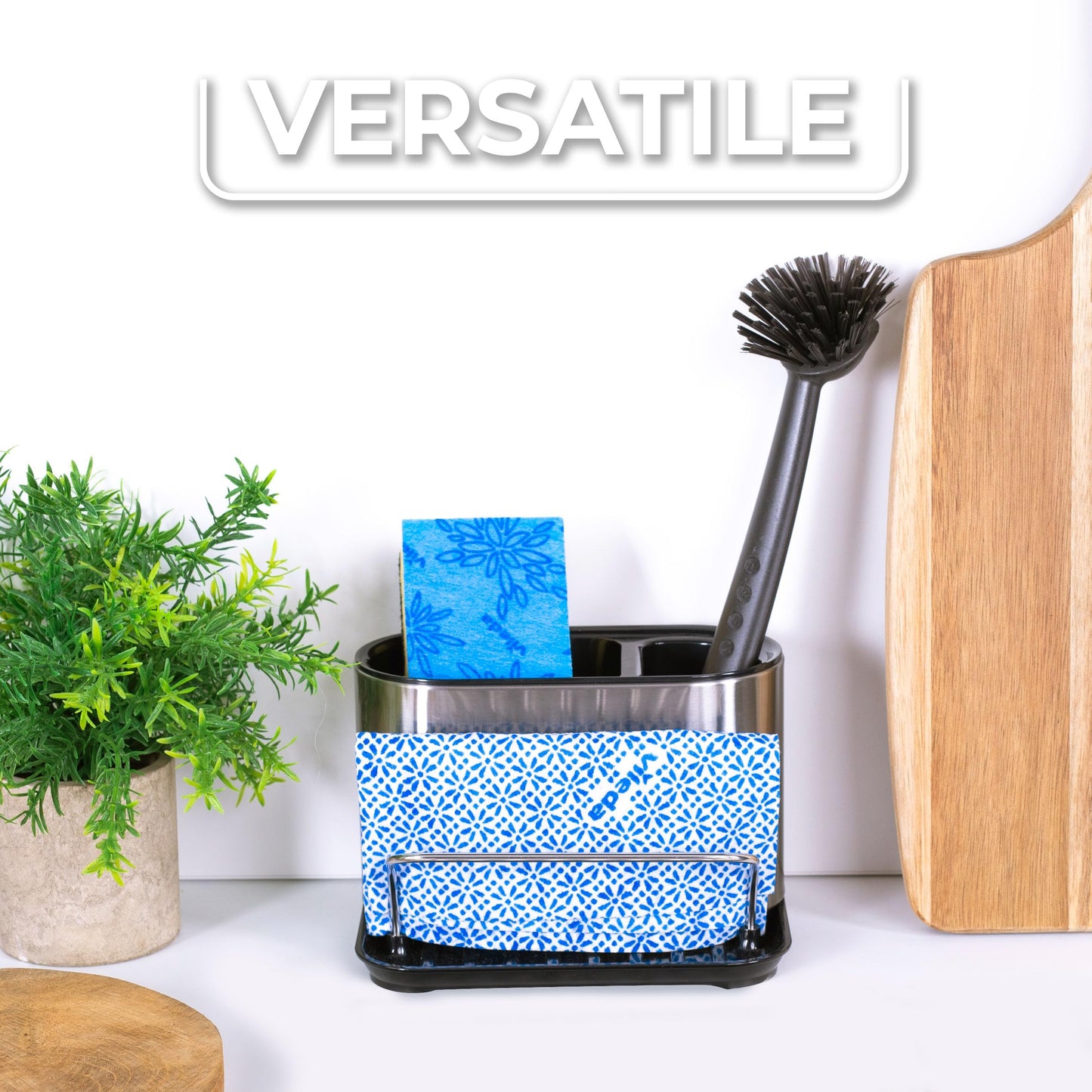 Vileda Stainless Steel Sink Organizer with Sponge Holder