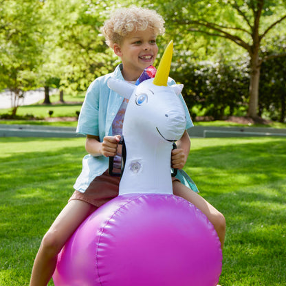 HearthSong Inflatable Ride-On Bouncing Unicorn