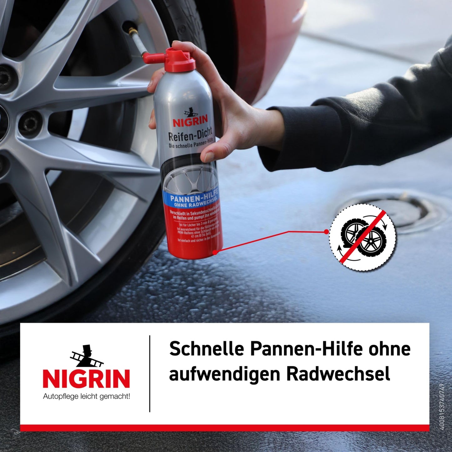 Nigrin 74074 Tyre Sealant for Emergency Repairs