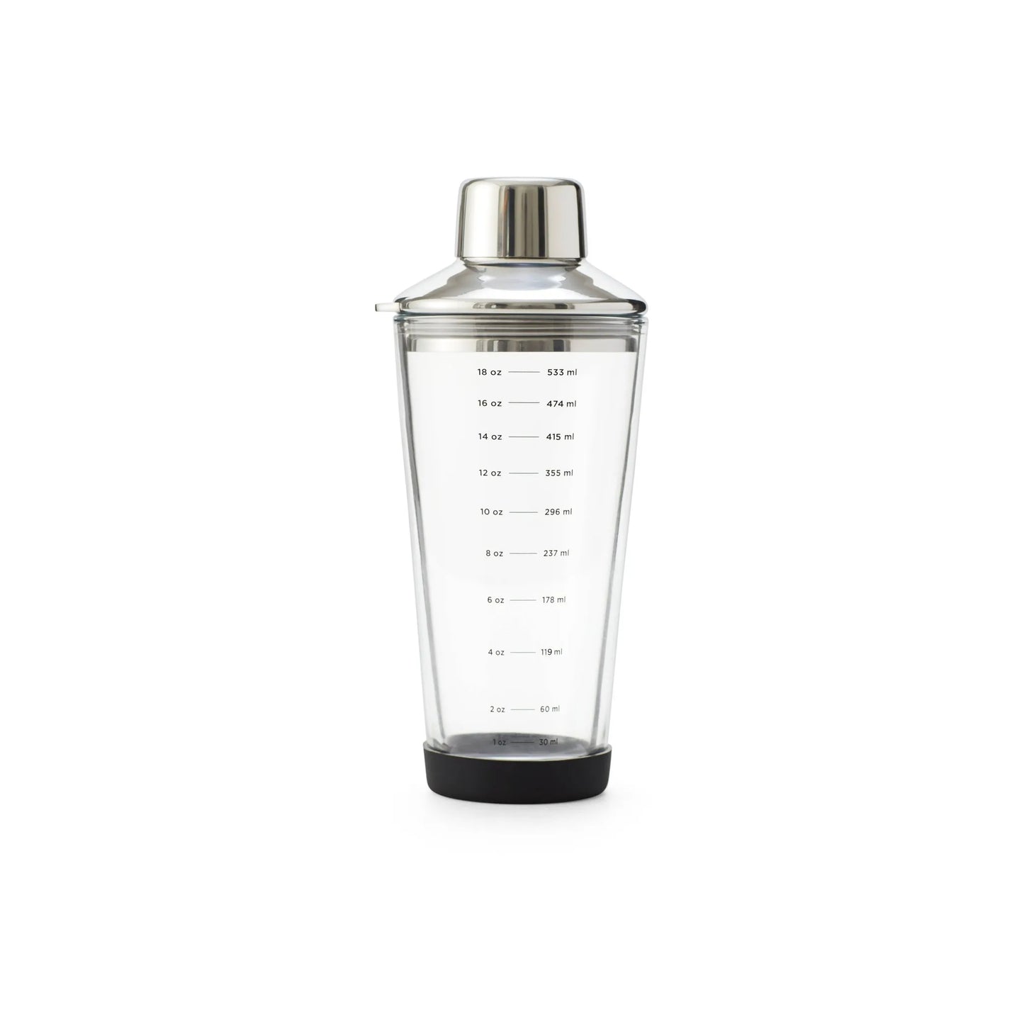 Houdini Glass Cocktail Shaker with Integrated Strainer