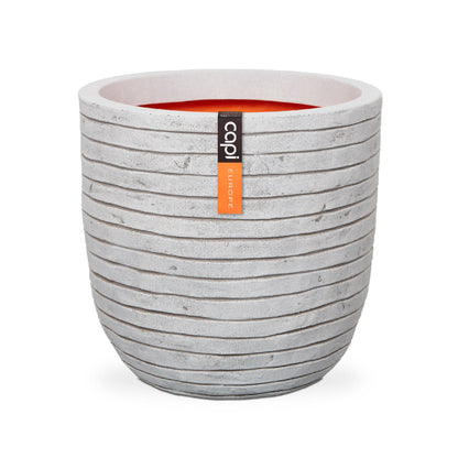 Conic Round Row NL 17" planter with a modern design and unique texture