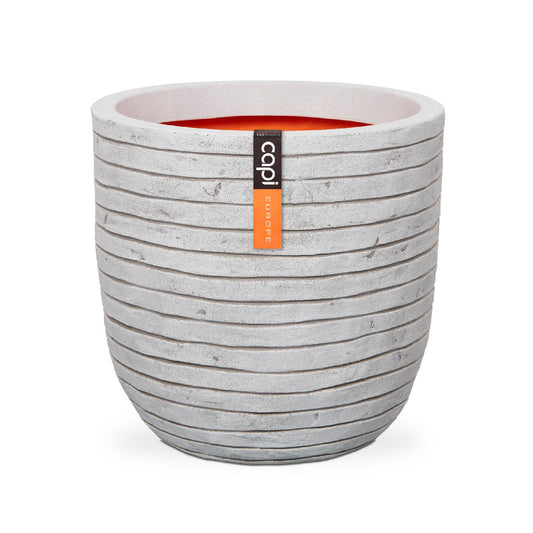 Conic Round Row NL 17" planter with a modern design and unique texture