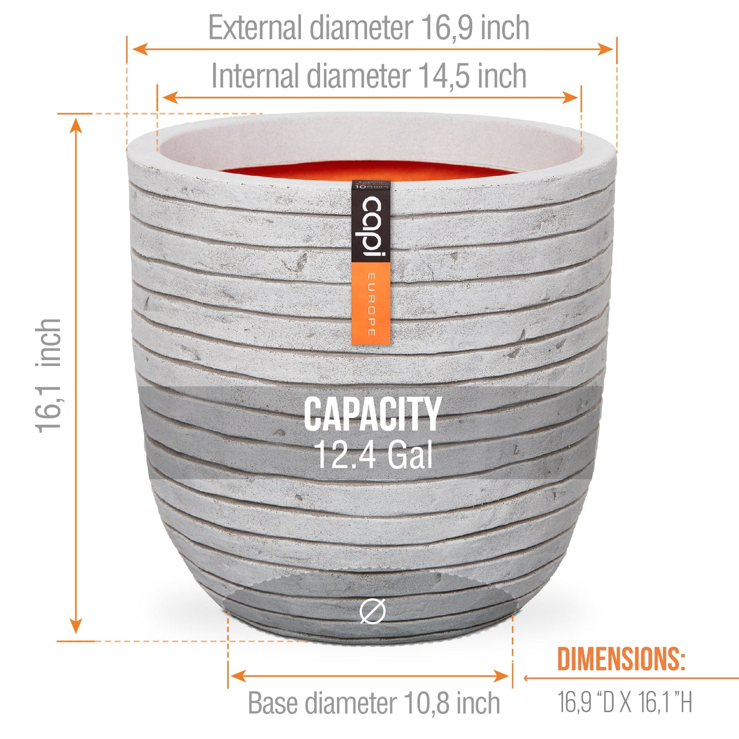 Conic Round Row NL 17" Planter with Modern Design