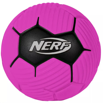 NERF Proshot Kids Mini Foam Soccer Ball in pink with textured surface