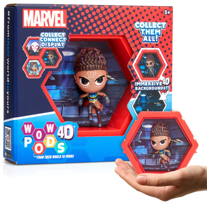 Marvel 4D Shuri Collectible Figure by WOW! PODS with high-resolution 3D lenticular background