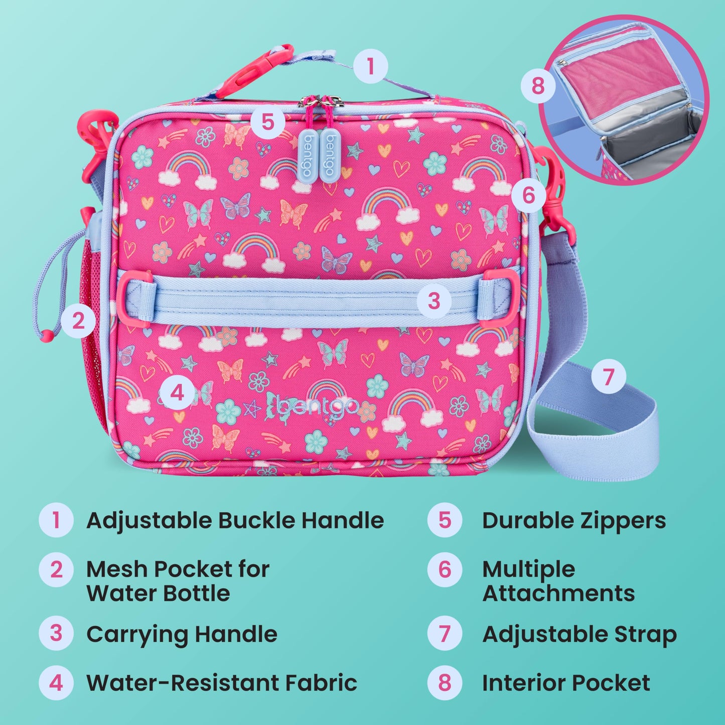 Bentgo Kids Double Insulated Lunch Bag with Zippered Pockets
