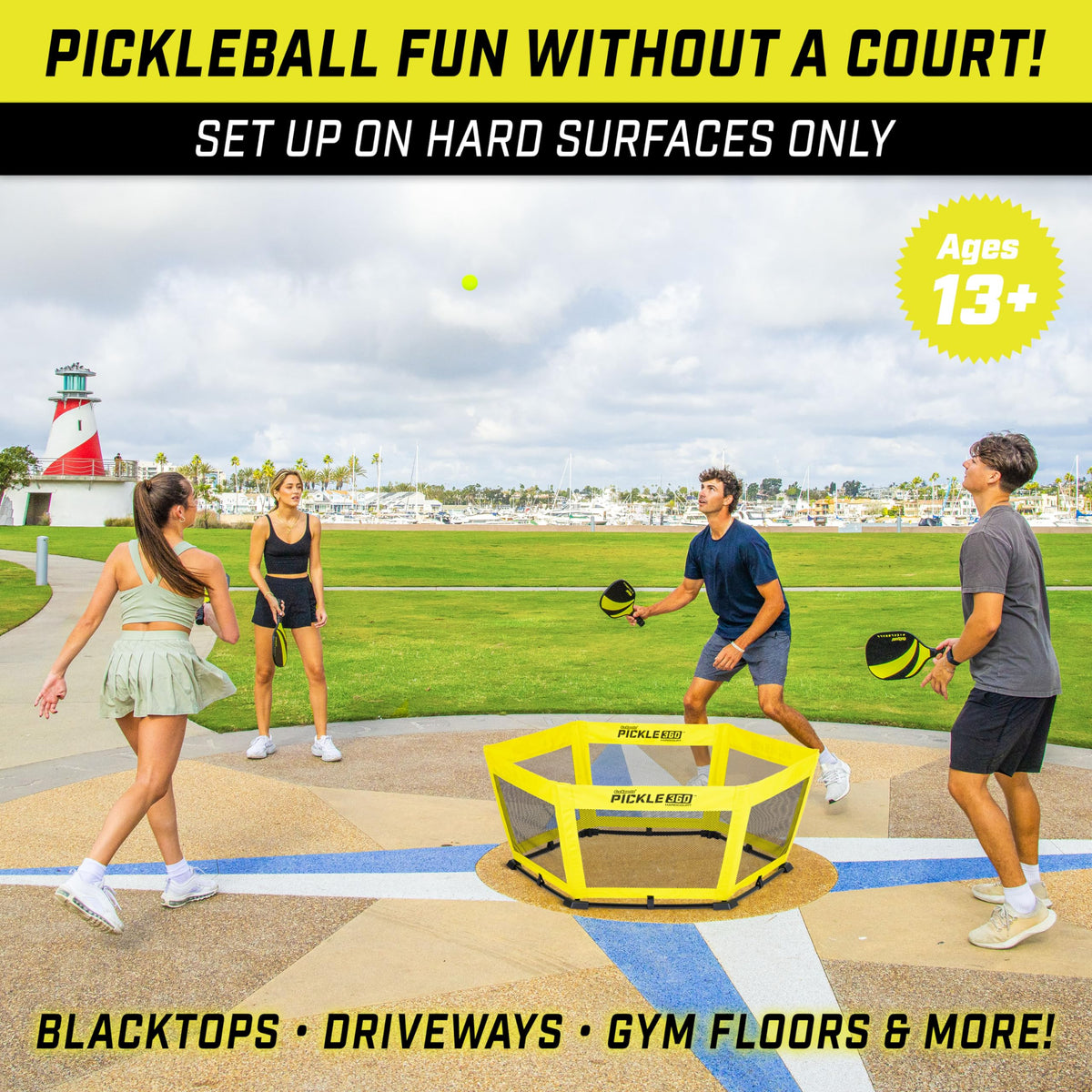 GoSports Pickle 360 Hardcourt Paddle Ball Game Set