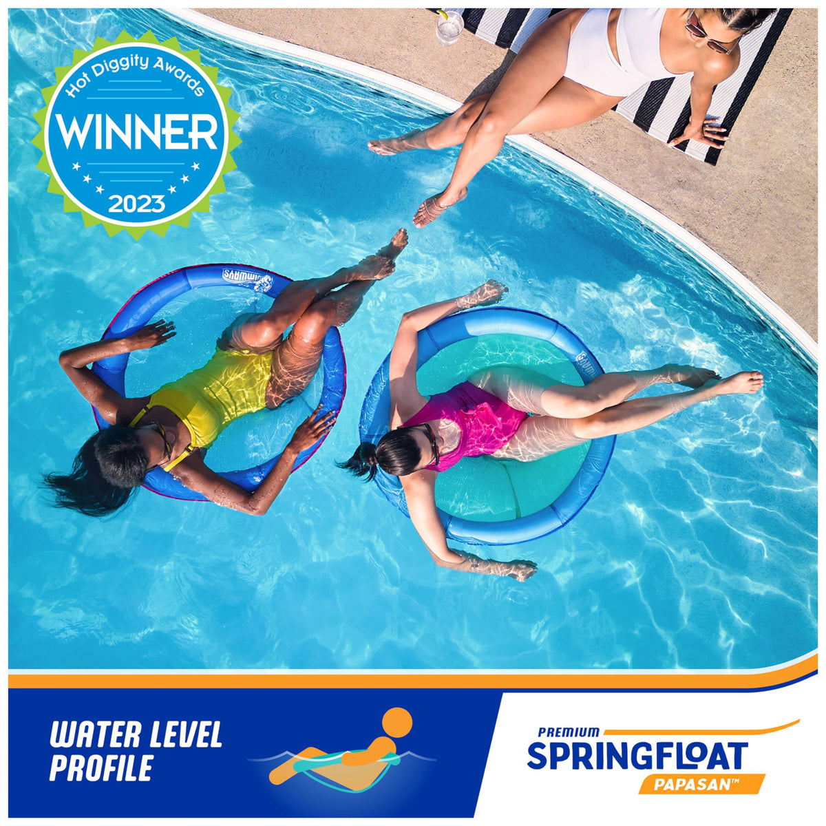 SwimWays Spring Float Papasan Pool Lounger - Inflatable and Comfortable