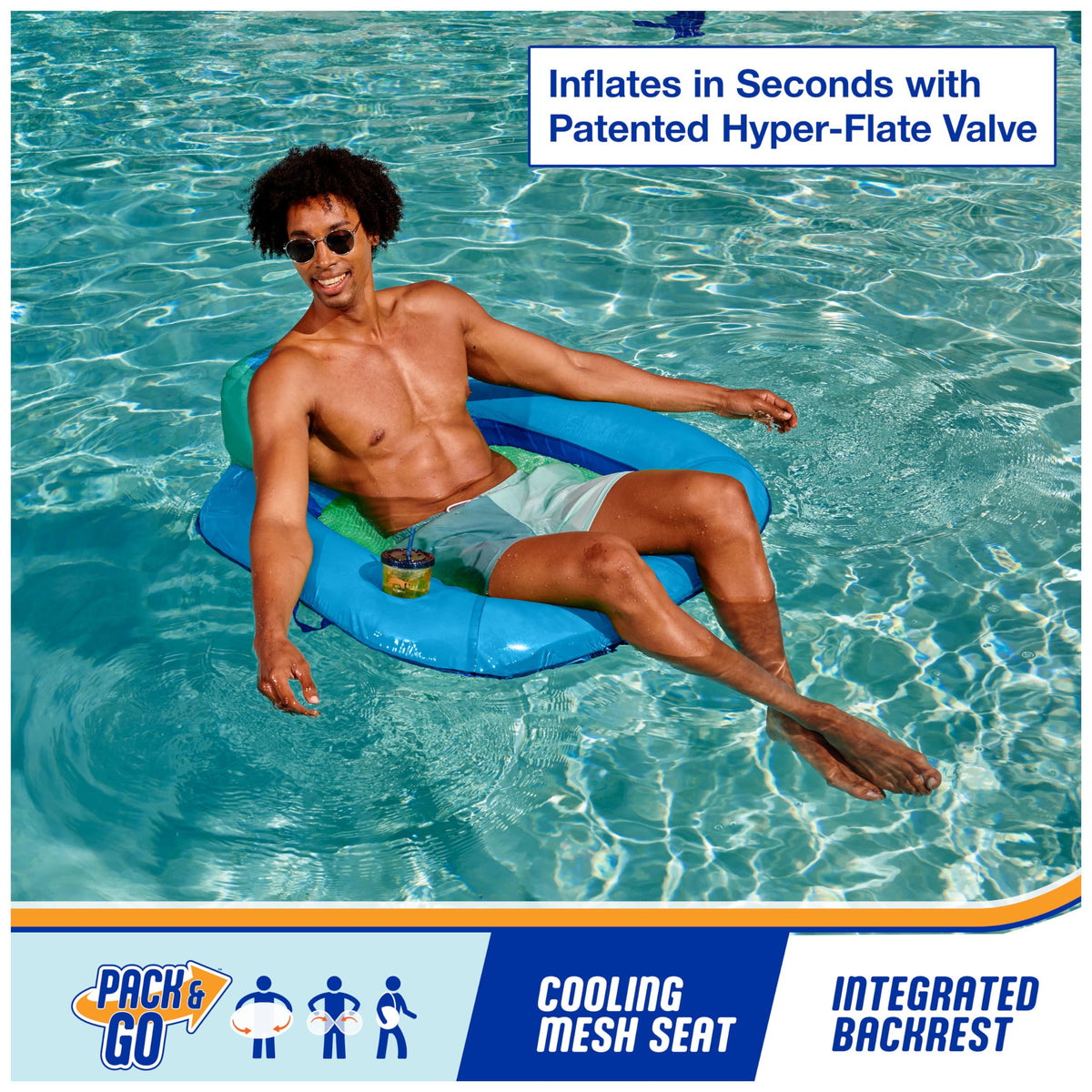 SwimWays Spring Float Premium SunSeat Pool Lounge Chair
