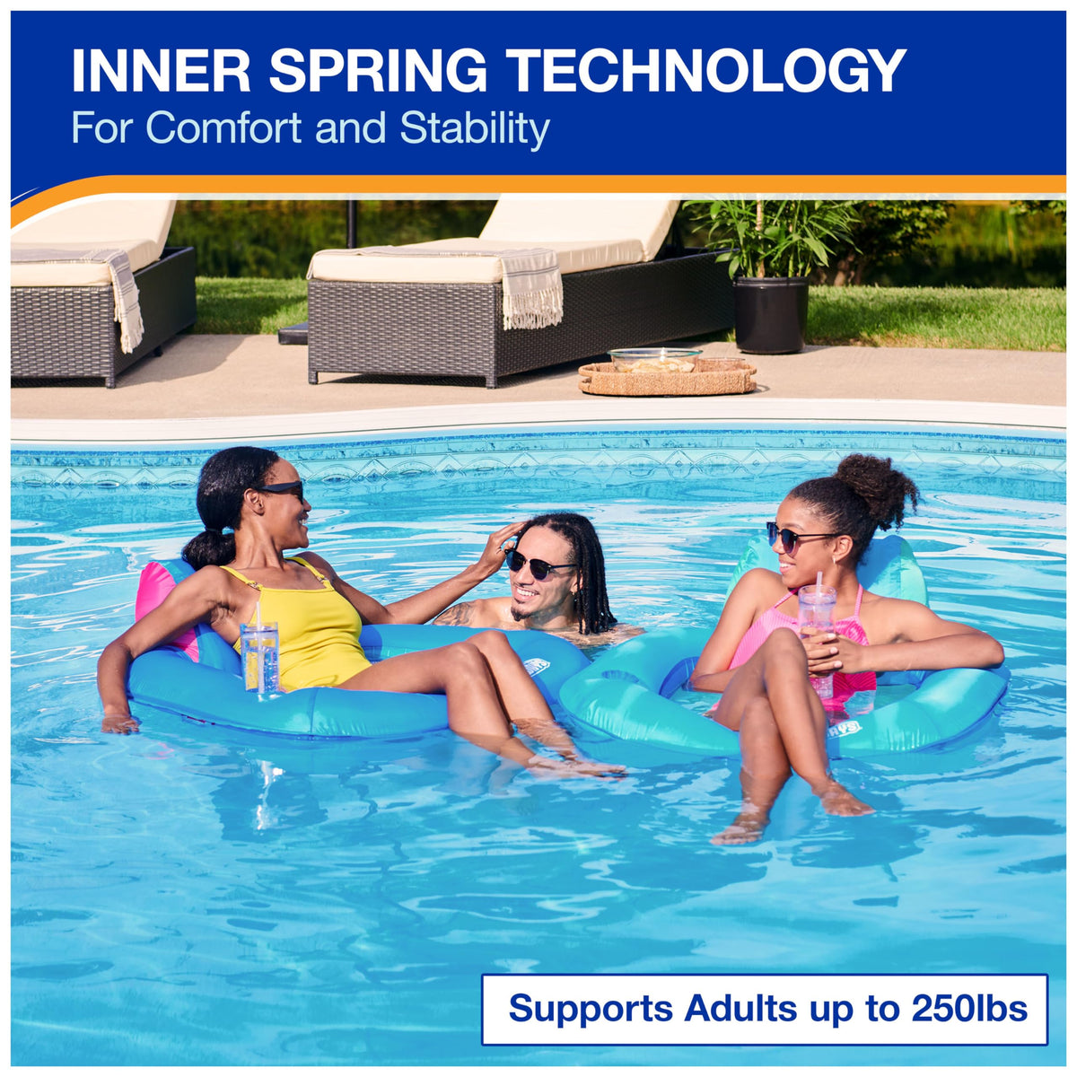 SwimWays Spring Float Premium SunSeat Pool Lounge Chair