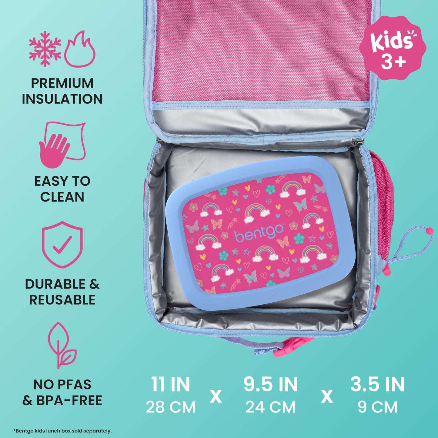 Bentgo Kids Double Insulated Lunch Bag with Zippered Pockets
