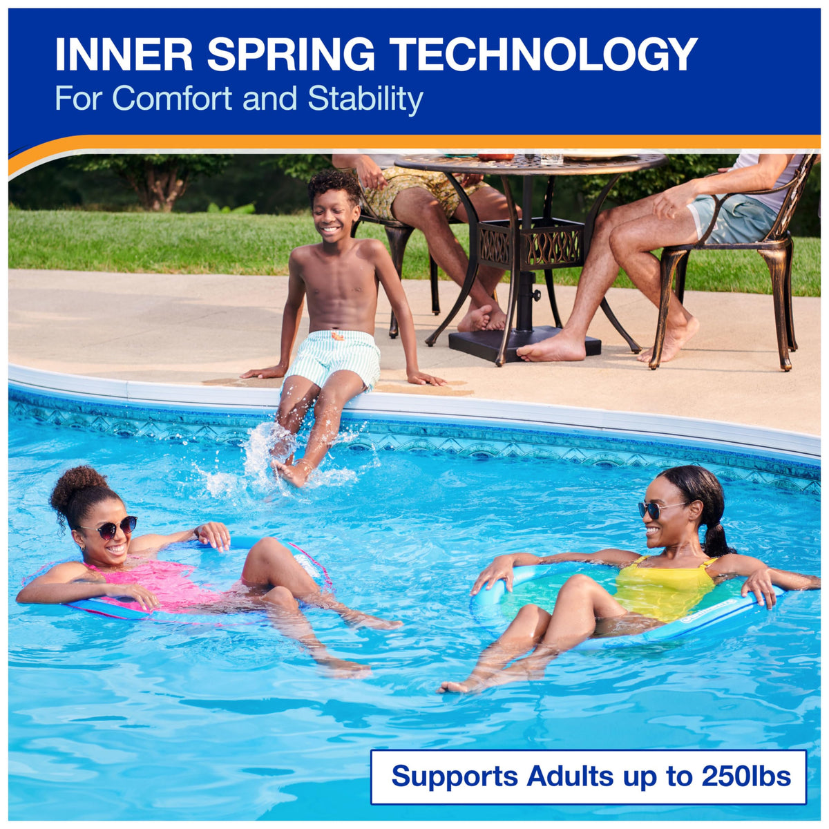 SwimWays Spring Float Papasan Pool Lounger - Inflatable and Comfortable