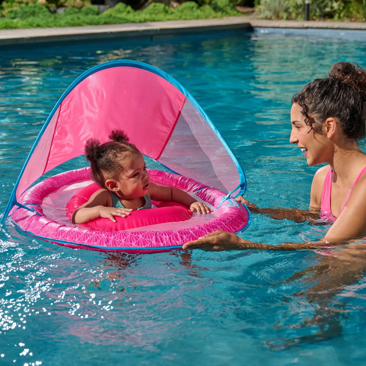 Swim Ways Baby Spring Float with Sun Canopy and Hyper-Flate Valve