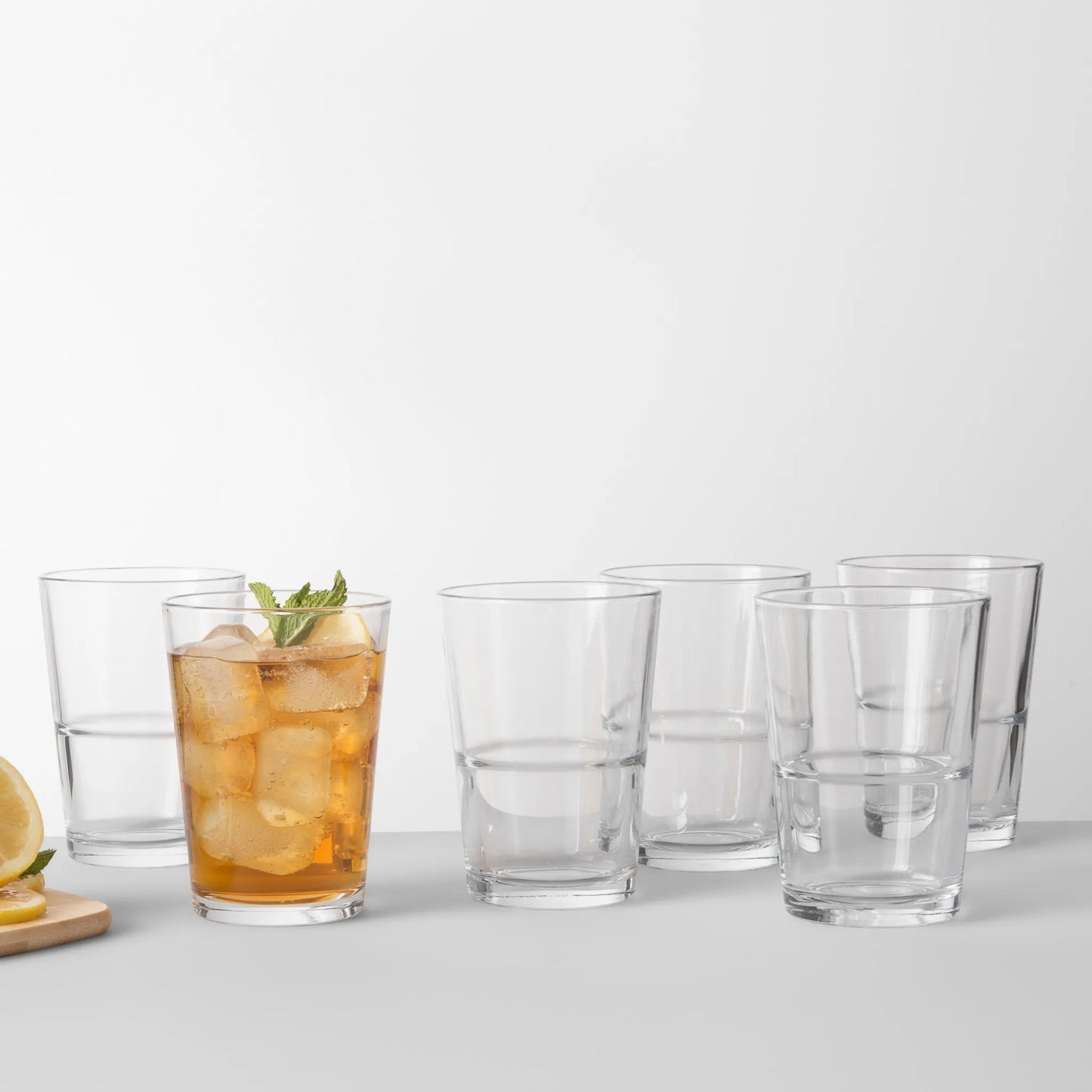 Threshold Designed w/Studio McGee Glass Stackable Tumblers Set of 6