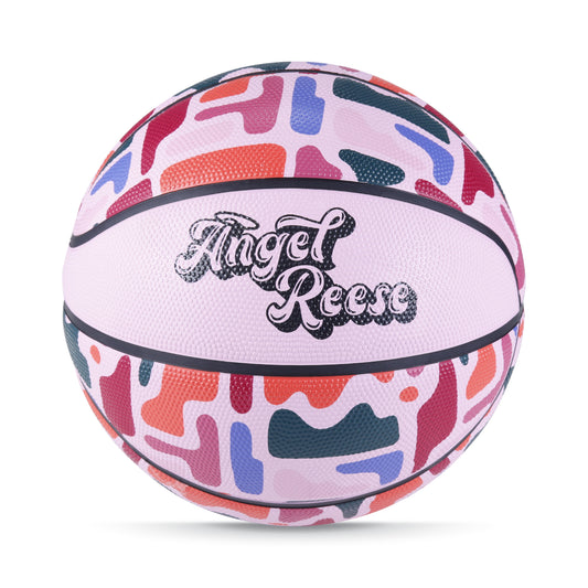 Angel Reese Signature Basketball with colorful street style design
