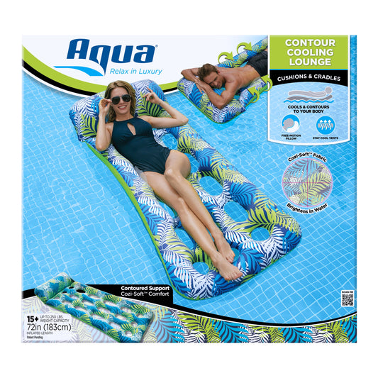 Aqua Contour Cooling Lounge in Green and Blue with Freemotion Headrest and Staycool Vents