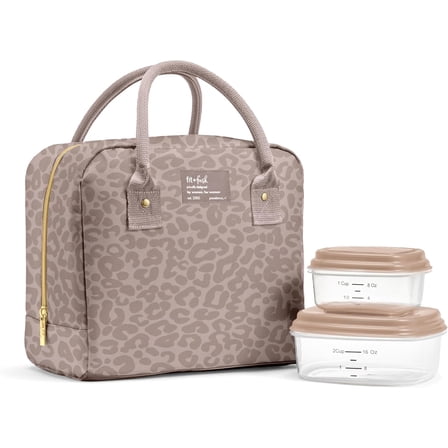 Fit & Fresh Lyon Luxe Lunch Bag with Travel Utensils