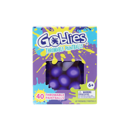 Goblies Purple Throwable Paintballs in a 40 pack, ready for outdoor fun