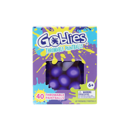 Goblies Purple Throwable Paintballs in a 40 pack, ready for outdoor fun