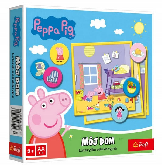 Peppa Pig Educational Lottery Home Game featuring colorful board and pieces