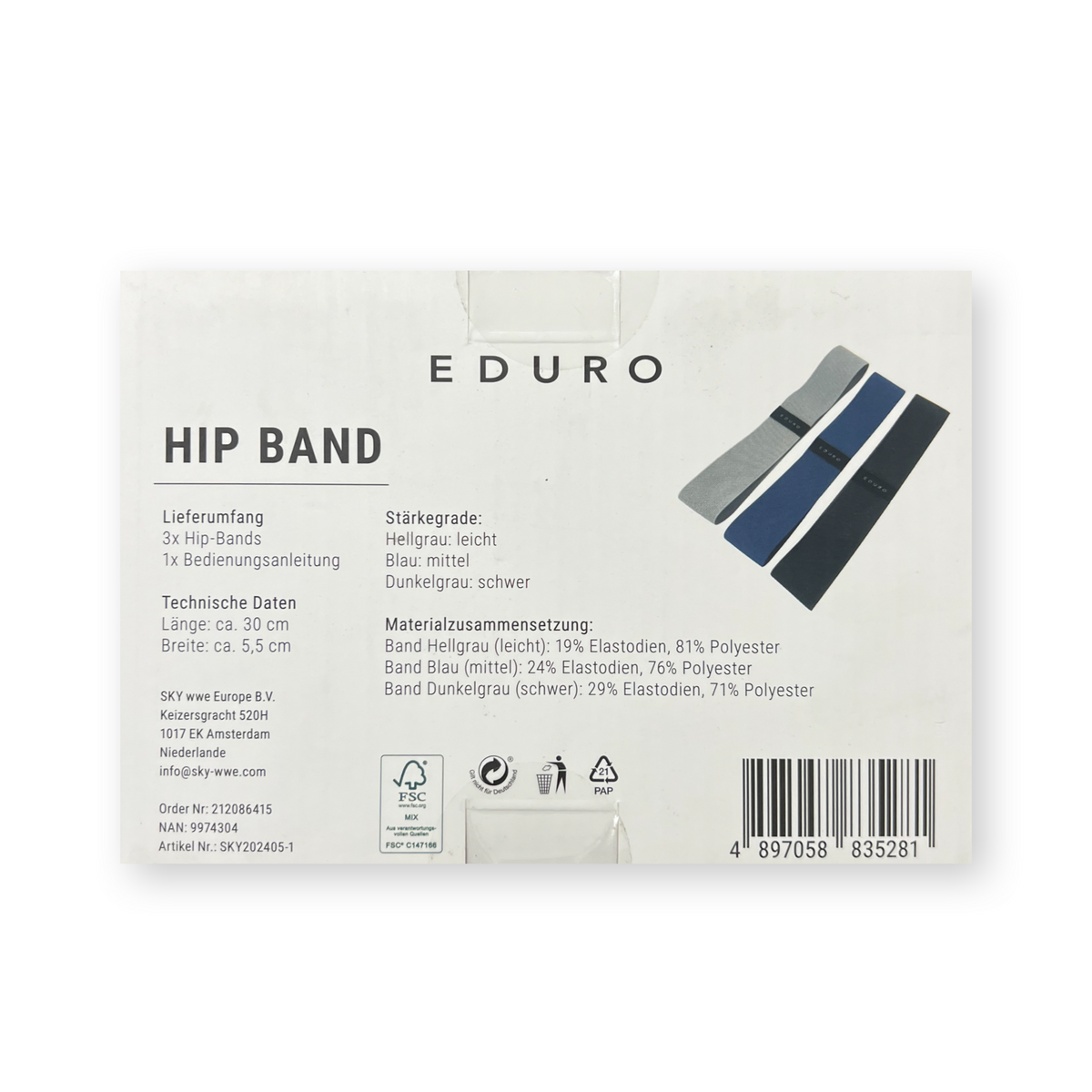 Eduro 3 Hip Bands for Leg and Glute Training