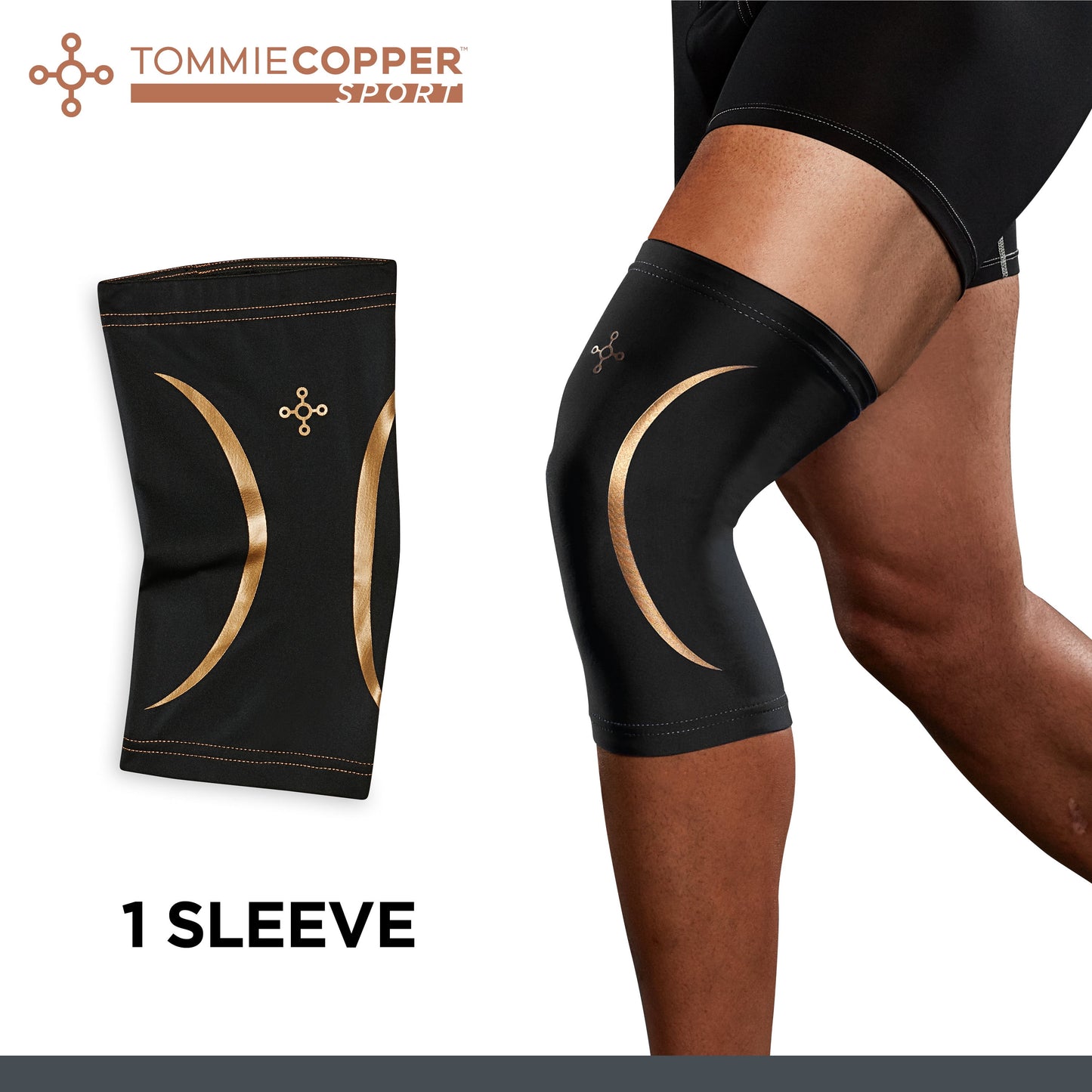 Tommie Copper Sport Compression Knee Sleeve in black color