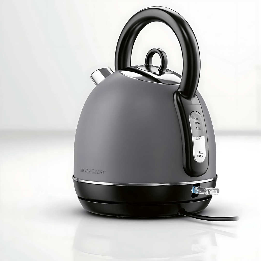 Silvercrest Retro Electric Kettle with 360° rotating base and 1.8L capacity