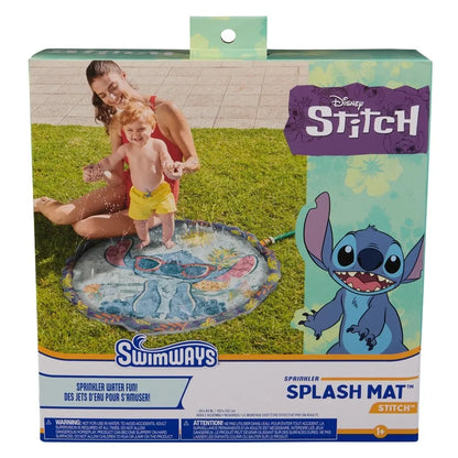 Disney Stitch Splash Mat with vibrant colors and sprinkler feature